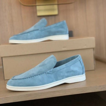 Stylish Suede Loafer for Women with Slip On Round Toe Rubber Sole Casual Style