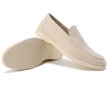 Effortless Suede Loafer for Women with Round Toe Slip On Cushioned Sole Casual Style