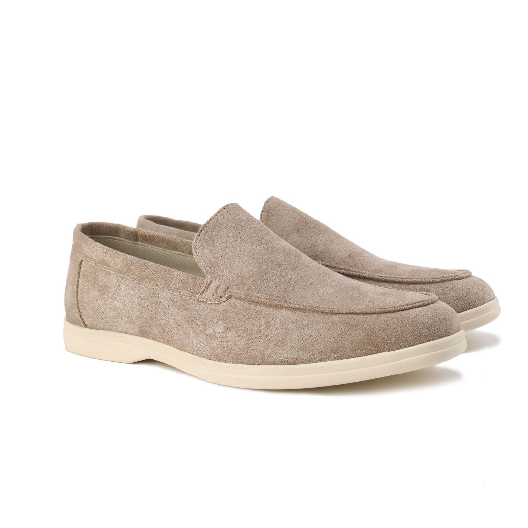 Effortless Suede Loafer for Women with Round Toe Slip On Cushioned Sole Casual Style