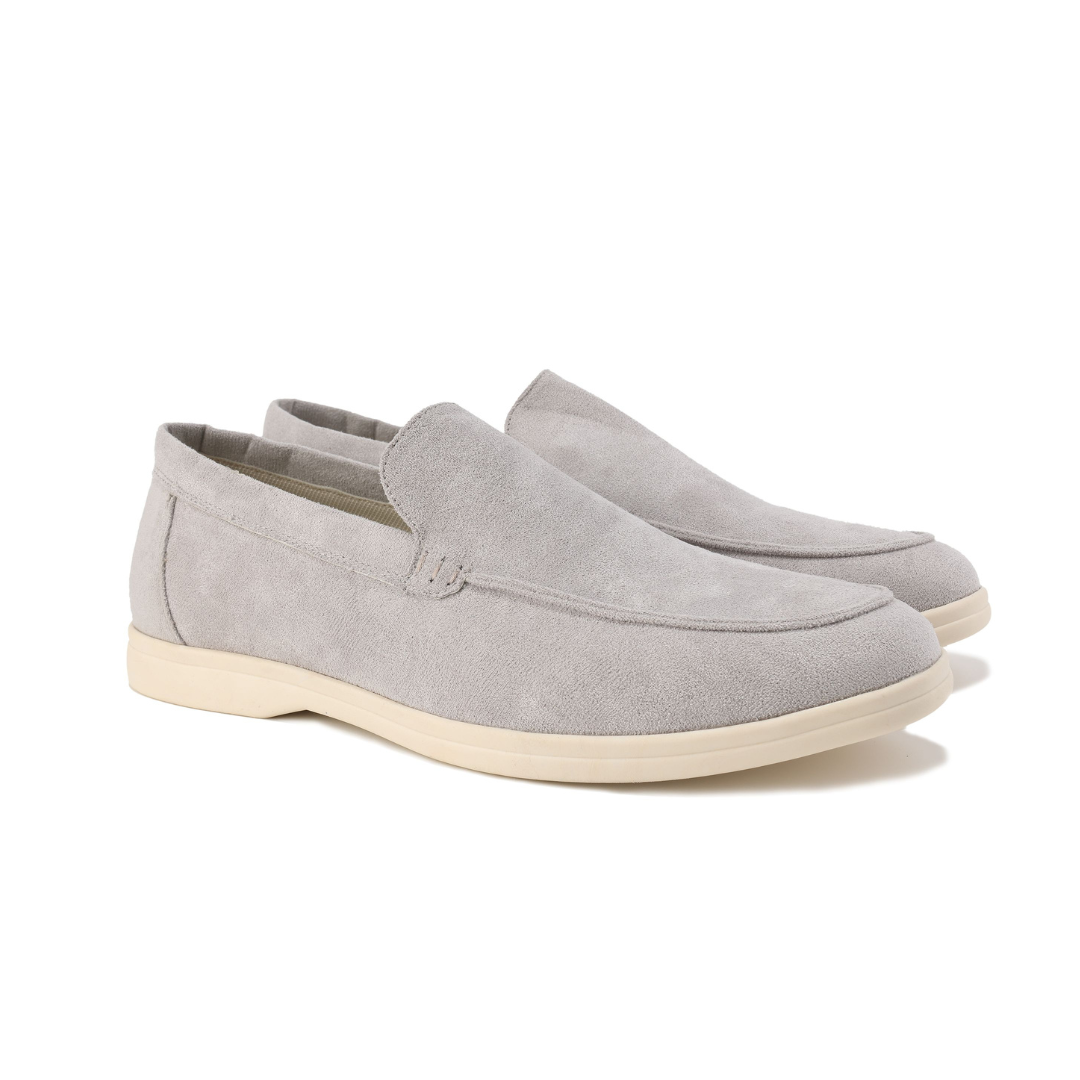 Effortless Suede Loafer for Women with Round Toe Slip On Cushioned Sole Casual Style