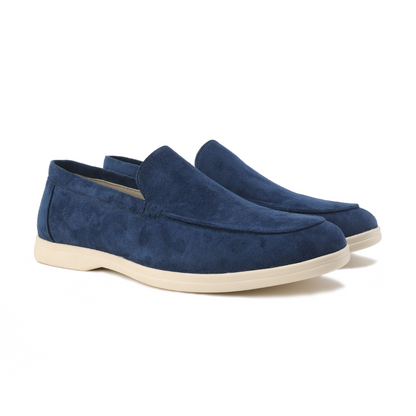 Effortless Suede Loafer for Women with Round Toe Slip On Cushioned Sole Casual Style