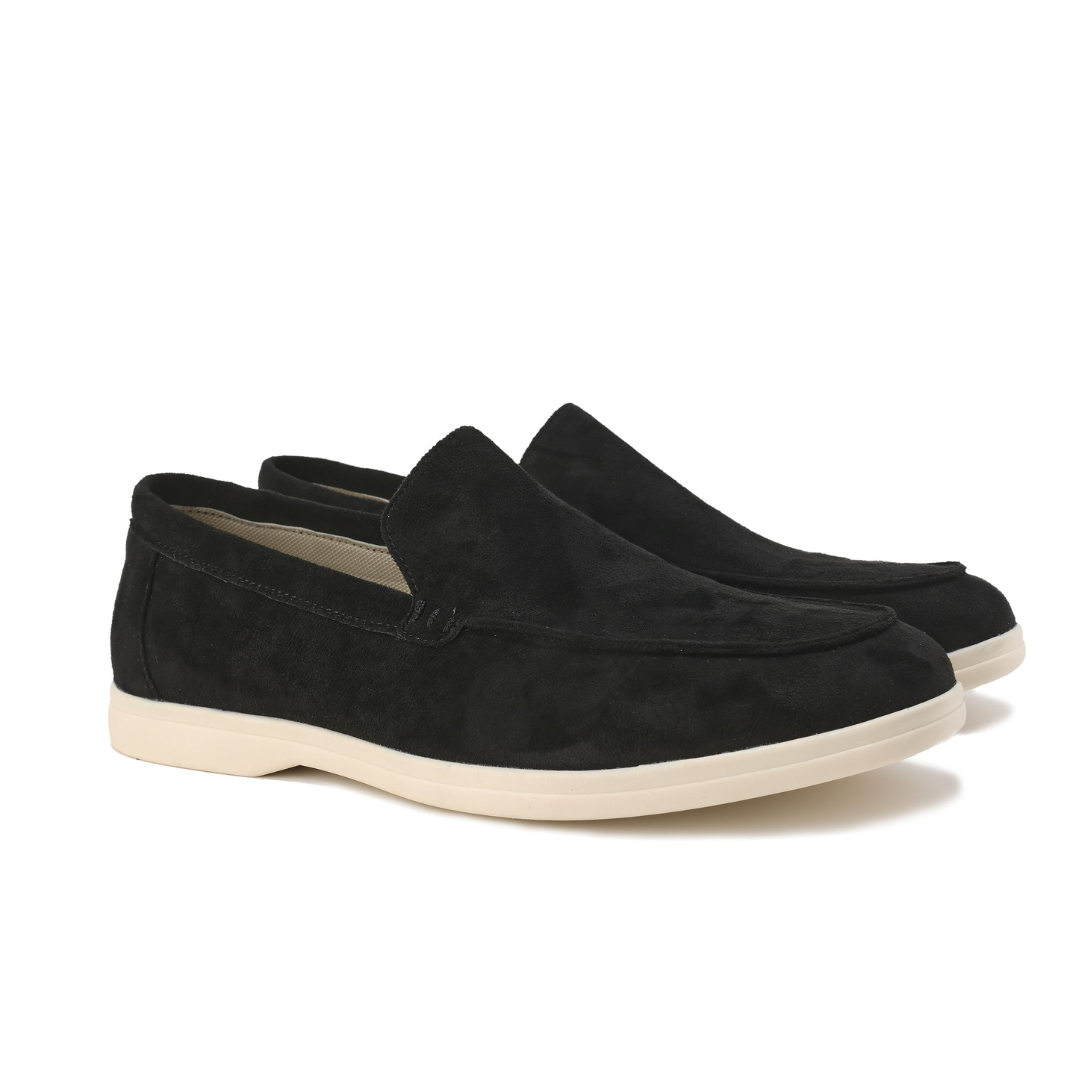 Effortless Suede Loafer for Women with Round Toe Slip On Cushioned Sole Casual Style