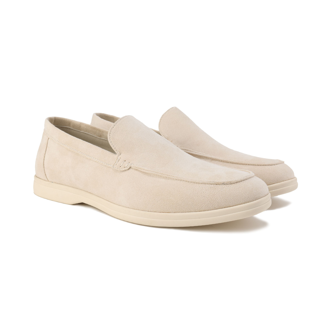 Effortless Suede Loafer for Women with Round Toe Slip On Cushioned Sole Casual Style