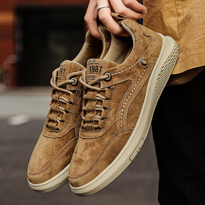 Comfortable Suede Sneaker for Women with Lace Up Low Top Cushioned Sole Casual Style