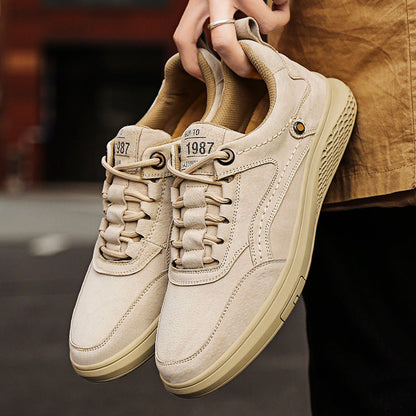 Comfortable Suede Sneaker for Women with Lace Up Low Top Cushioned Sole Casual Style