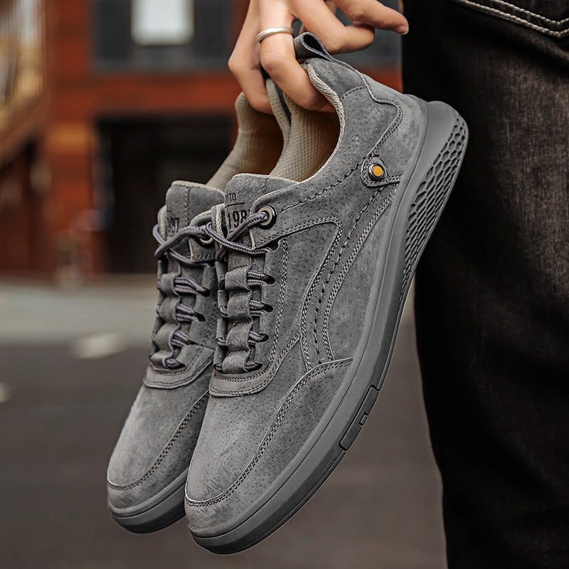Comfortable Suede Sneaker for Women with Lace Up Low Top Cushioned Sole Casual Style