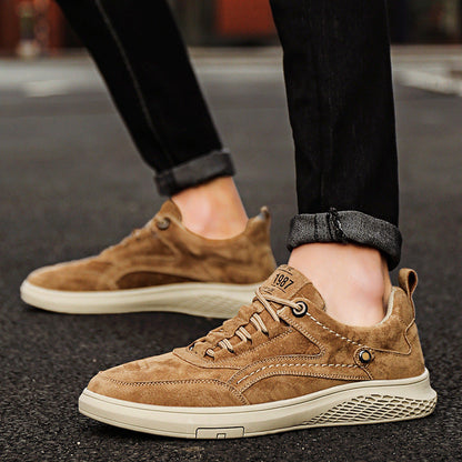 Comfortable Suede Sneaker for Women with Lace Up Low Top Cushioned Sole Casual Style