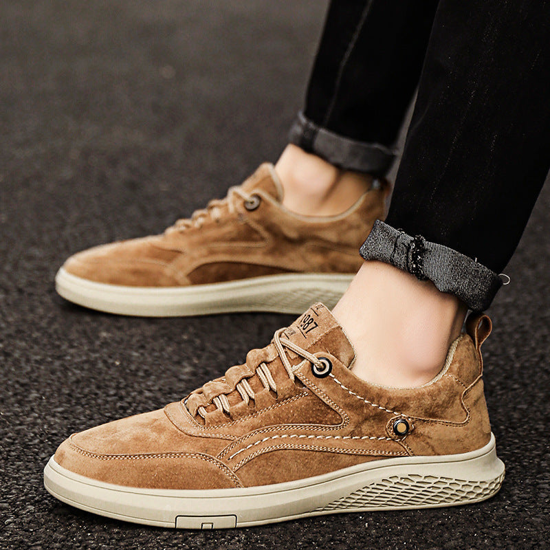 Comfortable Suede Sneaker for Women with Lace Up Low Top Cushioned Sole Casual Style