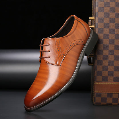 Stylish Leather Brogue Oxford Shoe for Women with Lace Up Pointed Toe Wingtip Formal Style