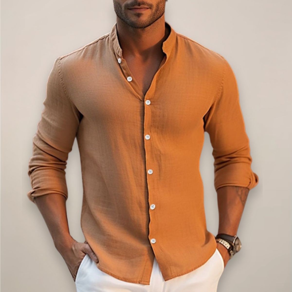 Effortless Linen Shirt for Women with Collar Long Sleeve Button Front Relaxed Casual Style