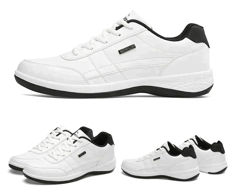 Stylish Leather Sneaker for Women with Round Toe Lace Up Cushioned Sole Casual Style