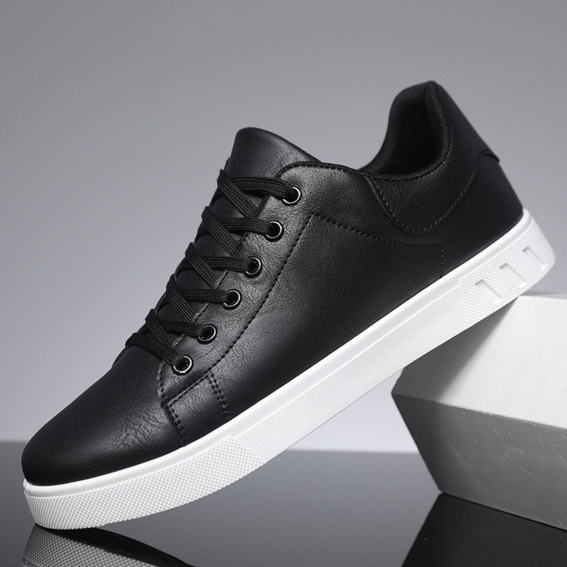 Comfortable Leather Sneakers for Women with Lace Up Round Toe Casual Style