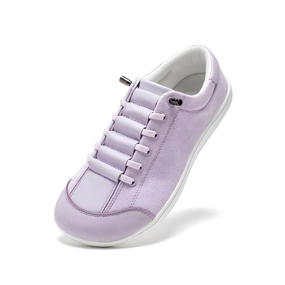 Comfortable Trainers for Women with Wide Toe Box Flat Sole Lace Up Minimalist Barefoot Style