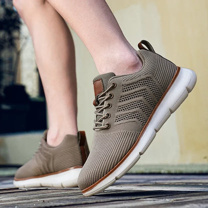 Effortless Mesh Knit Sneaker for Women with Lace Up Low Top Chunky Sole Casual Style