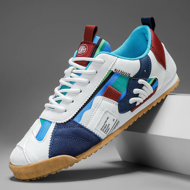 Effortless Colorblock Fashion Sneakers for Women with Lace Up Gum Sole Sporty Casual Style