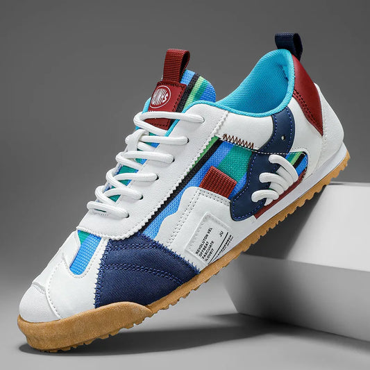 Effortless Colorblock Fashion Sneakers for Women with Lace Up Gum Sole Sporty Casual Style