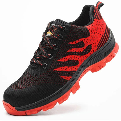 Comfortable Mesh Knit Trail Sneaker for Women with Lace Up Lug Sole Athletic Style