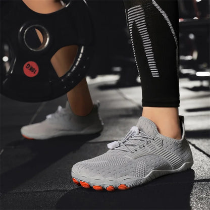 Comfortable Knit Mesh Sneaker for Women with Toggle Lace Closure Textured Grip Sole Athletic Style