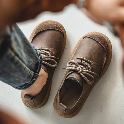 Effortless Leather Derby Sneaker for Women with Lace Up Suede Cap Toe Chunky Sole Casual Style