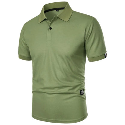 Effortless Pique Knit Polo Shirt for Women with Collar Short Sleeve Button Placket Casual Style