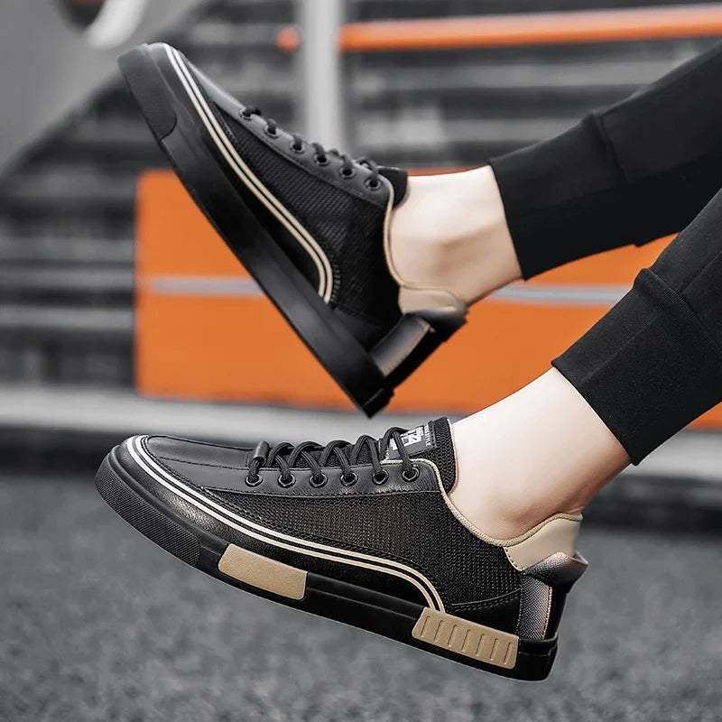 Comfortable Mesh Fashion Sneaker for Women with Lace Up Colorblock Low Top Casual Style