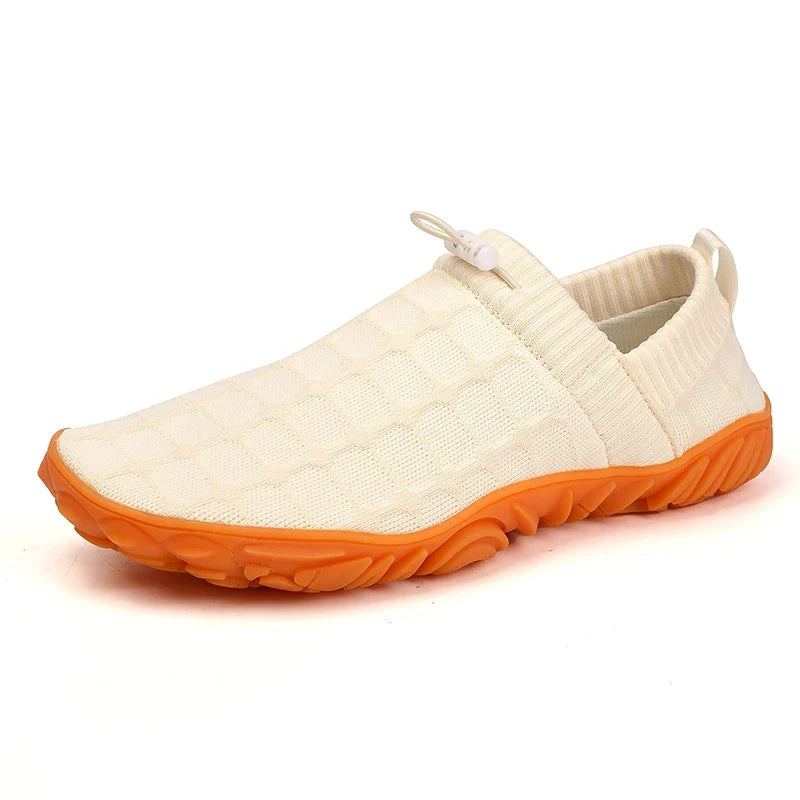 Comfortable Knit Slip On Sneaker for Women with Drawstring Closure Chunky Sole Lightweight Casual Style