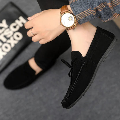 Comfortable Suede Driving Loafer for Women with Round Toe Bow Tie Slip On Flat Style
