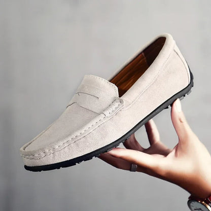 Stylish Suede Driving Loafer for Women with Penny Strap Slip On Rubber Sole Casual Style