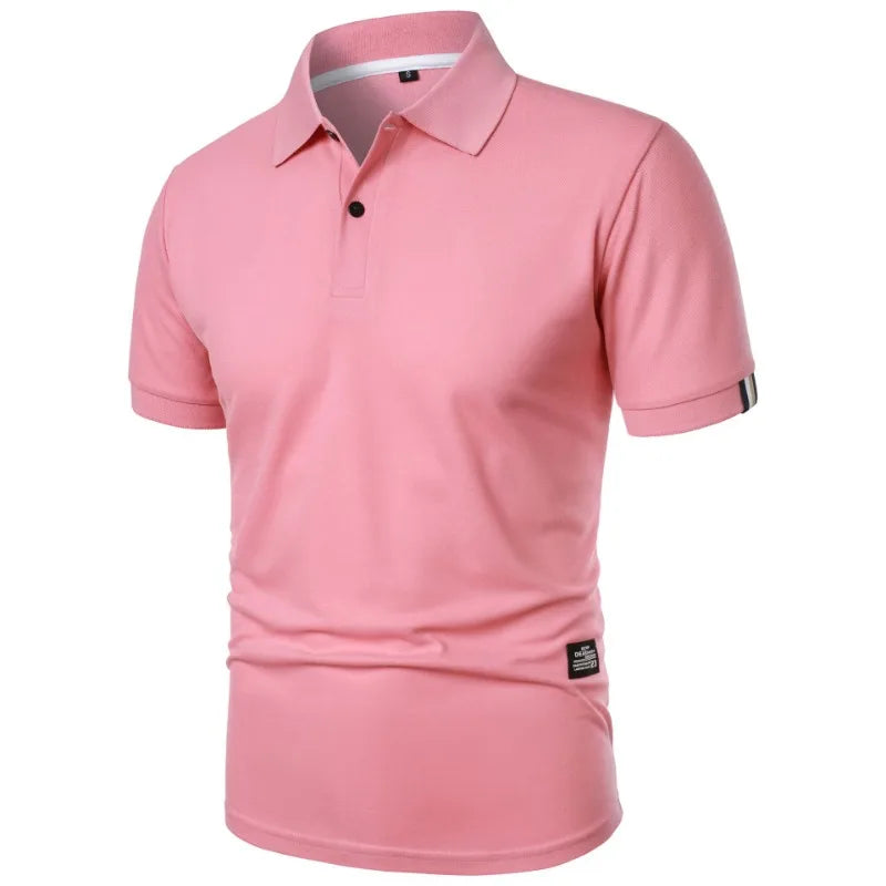 Effortless Pique Knit Polo Shirt for Women with Collar Short Sleeve Button Placket Casual Style