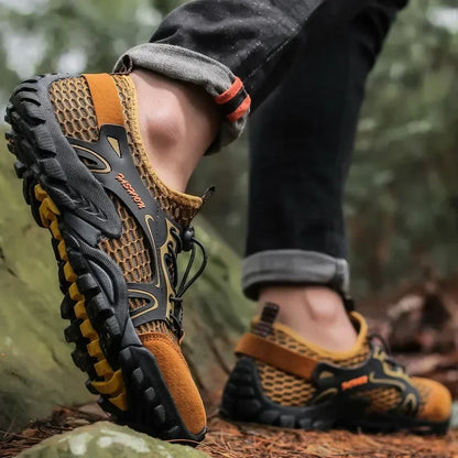 Comfortable Mesh Fashion Sneaker for Women with Lace Up Bungee Cord Rugged Trail Style