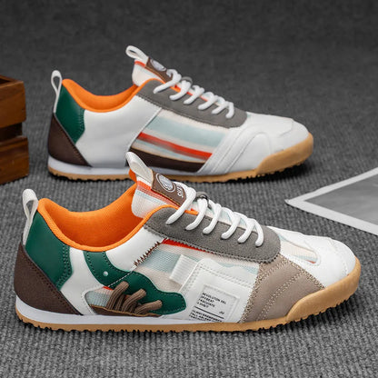 Effortless Colorblock Fashion Sneakers for Women with Lace Up Gum Sole Sporty Casual Style