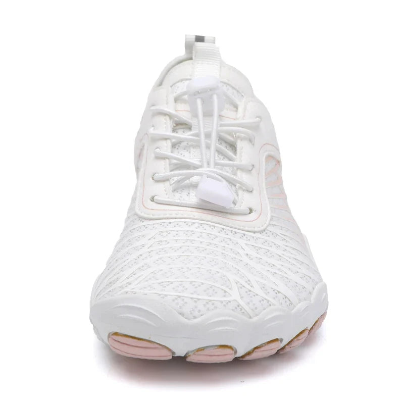 Effortless Mesh Barefoot Water Shoes for Women with Lace Up Toe Design Quick Dry Sneaker Style