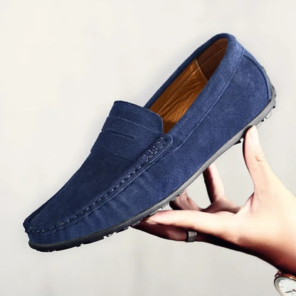 Stylish Suede Driving Loafer for Women with Penny Strap Slip On Rubber Sole Casual Style