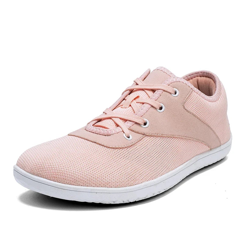 Effortless Mesh Lace Up Sneaker for Women with Round Toe Low Top Contrast Sole Casual Style