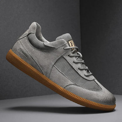 Effortless Suede Sneaker for Women with Lace Up Low Top Gum Sole Casual Style