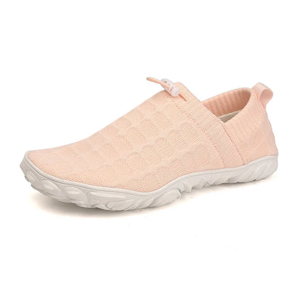 Comfortable Knit Slip On Sneaker for Women with Drawstring Closure Chunky Sole Lightweight Casual Style
