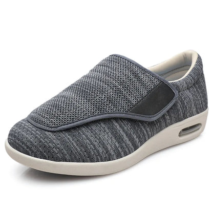 Comfortable Knit Fashion Sneaker for Women with Adjustable Strap Wide Toe Air Cushion Sole Casual Style