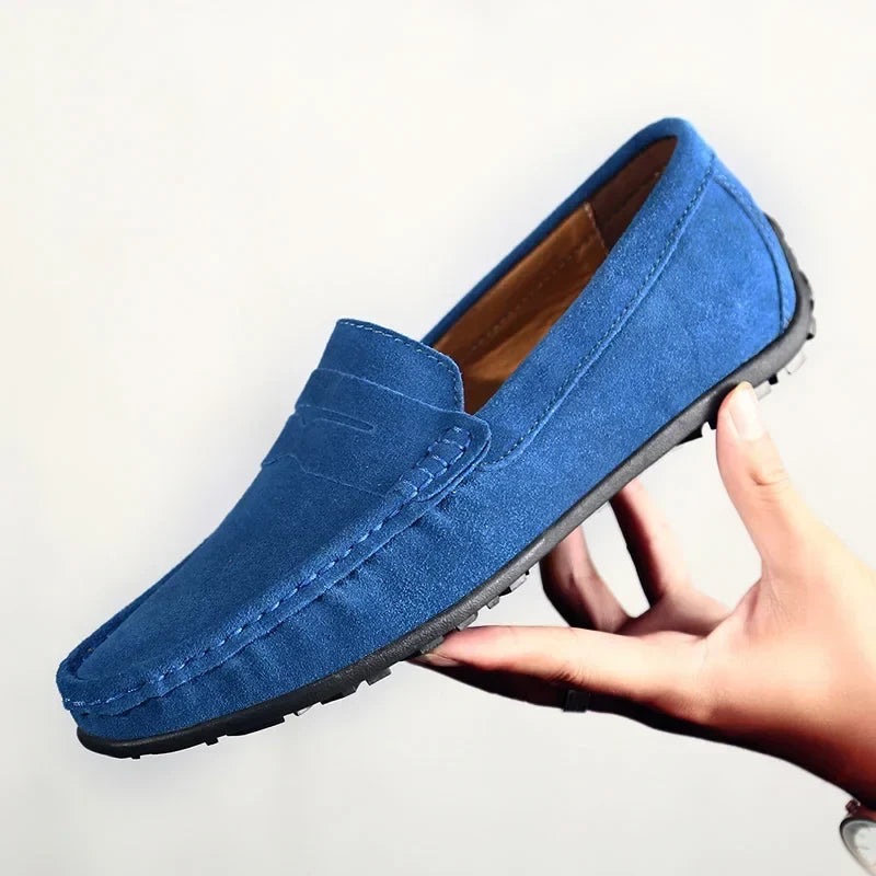 Stylish Suede Driving Loafer for Women with Penny Strap Slip On Rubber Sole Casual Style