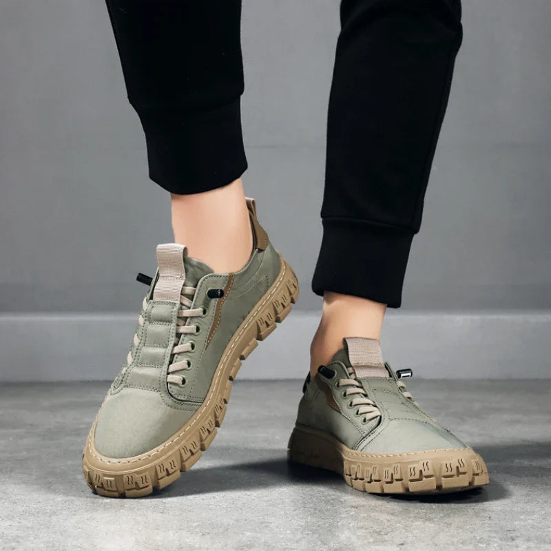 Effortless Canvas Fashion Sneaker for Women with Lace Up Low Top Rugged Lug Sole Casual Style