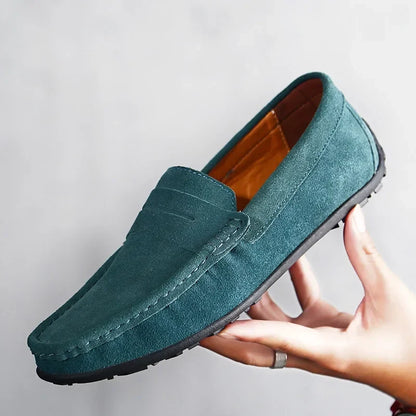 Stylish Suede Driving Loafer for Women with Penny Strap Slip On Rubber Sole Casual Style