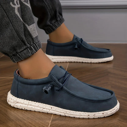 Effortless Suede Moccasin Loafer for Women with Bungee Lace Speckled Sole Casual Style