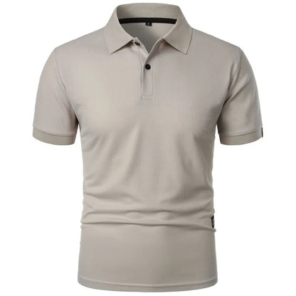 Effortless Pique Knit Polo Shirt for Women with Collar Short Sleeve Button Placket Casual Style
