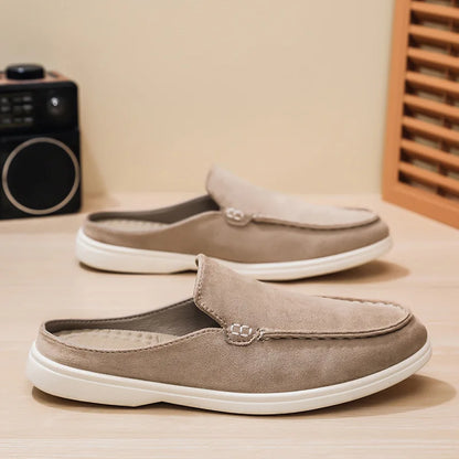 Stylish Suede Mule Loafer for Women with Backless Slip On Moc Toe Casual Style