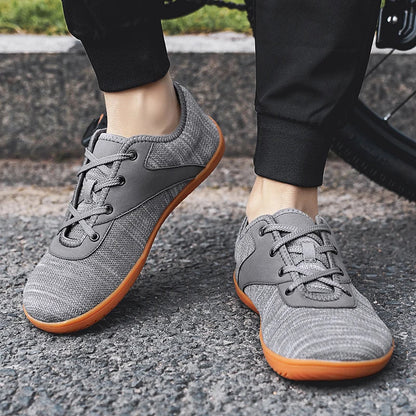 Effortless Mesh Lace Up Sneaker for Women with Round Toe Low Top Contrast Sole Casual Style