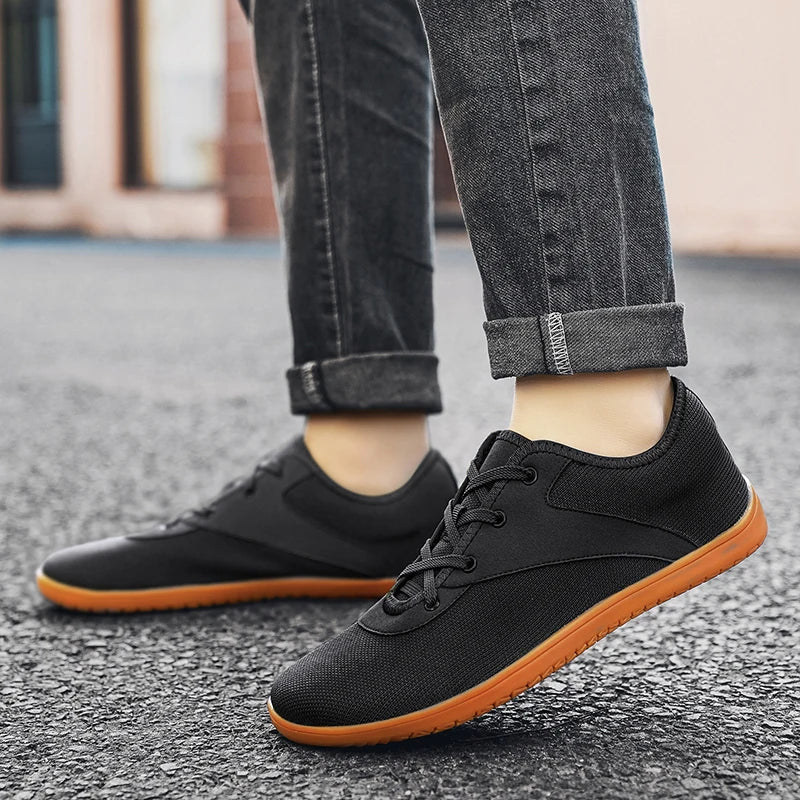 Effortless Mesh Lace Up Sneaker for Women with Round Toe Low Top Contrast Sole Casual Style
