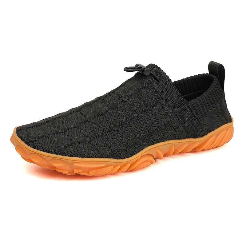 Comfortable Knit Slip On Sneaker for Women with Drawstring Closure Chunky Sole Lightweight Casual Style