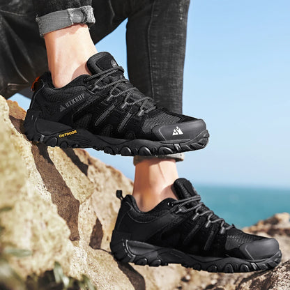 Effortless Suede Mesh Hiking Sneaker for Women with Lace Up Reinforced Toe Rugged Outdoor Style