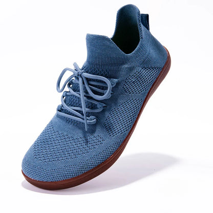 Comfortable Knit Mesh Sneaker for Women with Lace Up Low Top Breathable Casual Style