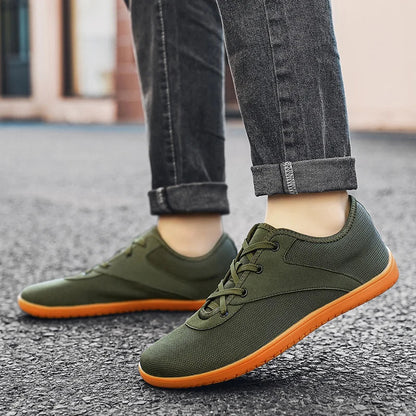 Effortless Mesh Lace Up Sneaker for Women with Round Toe Low Top Contrast Sole Casual Style
