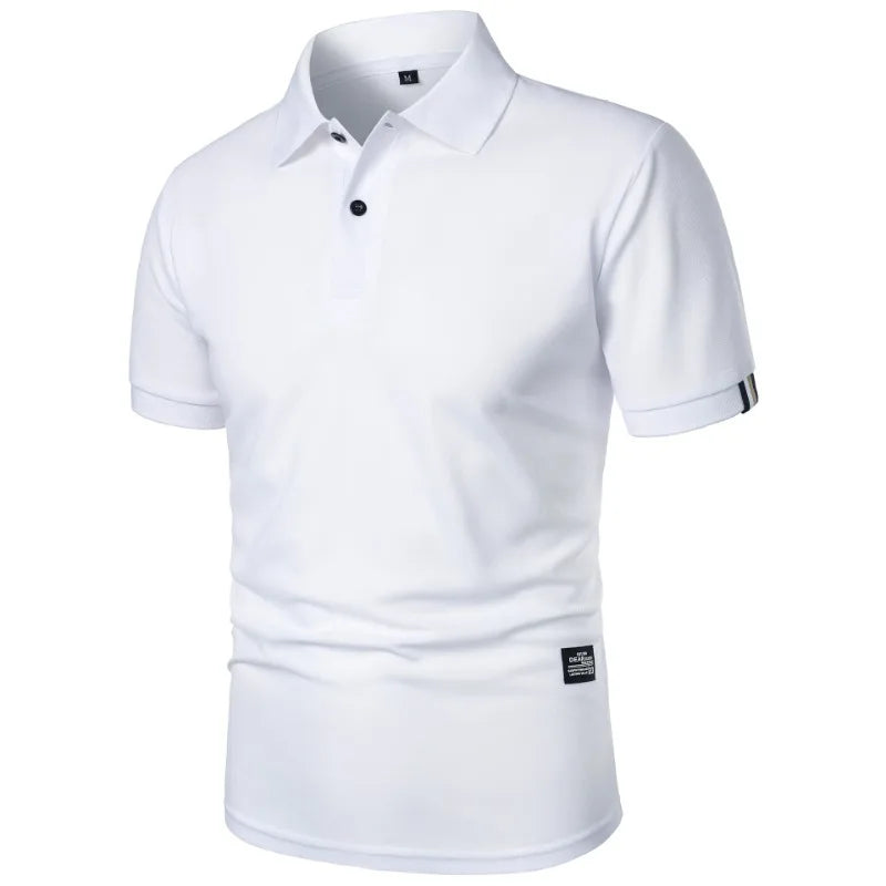 Effortless Pique Knit Polo Shirt for Women with Collar Short Sleeve Button Placket Casual Style